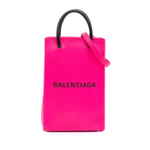 Mini Calfskin Logo Shopping Phone Holder